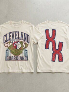 Cleveland Guardians MGK XX Off-White Baseball T-Shirt S-4XL